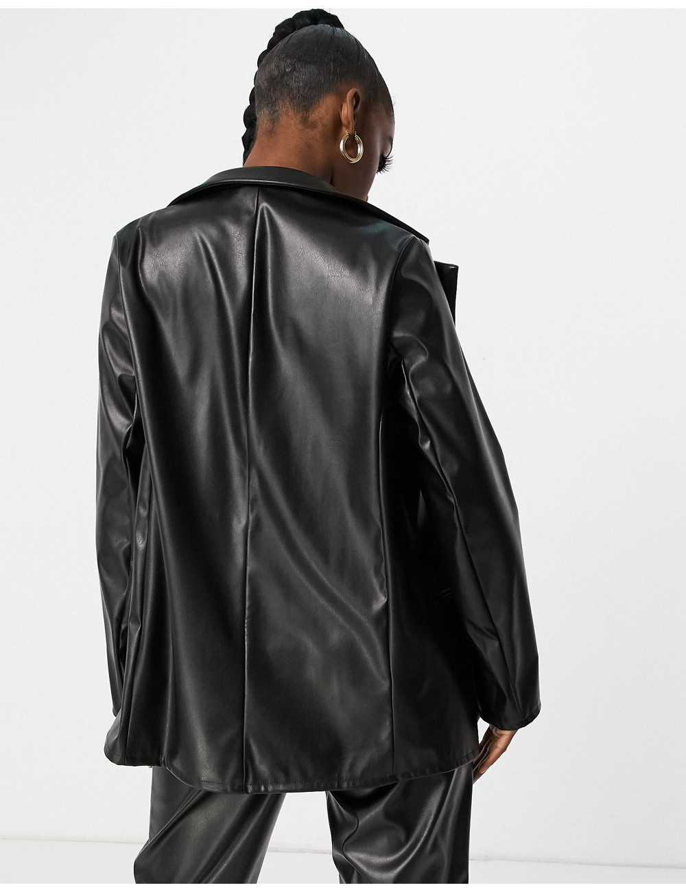 ASOS DESIGN jersey leather...