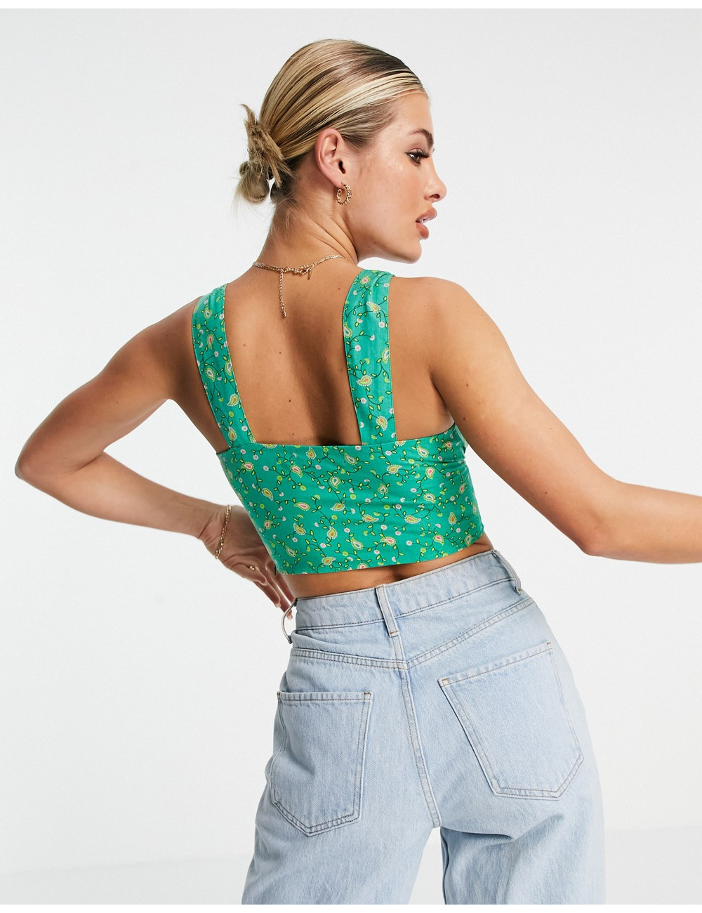 Motel crop top with ruch...