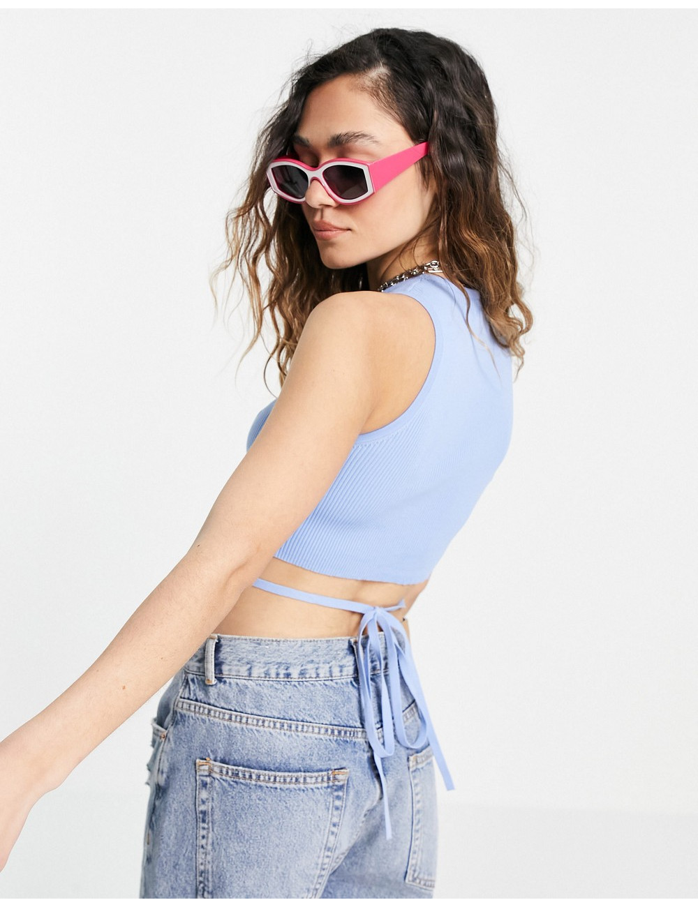 Bershka cropped vest with...