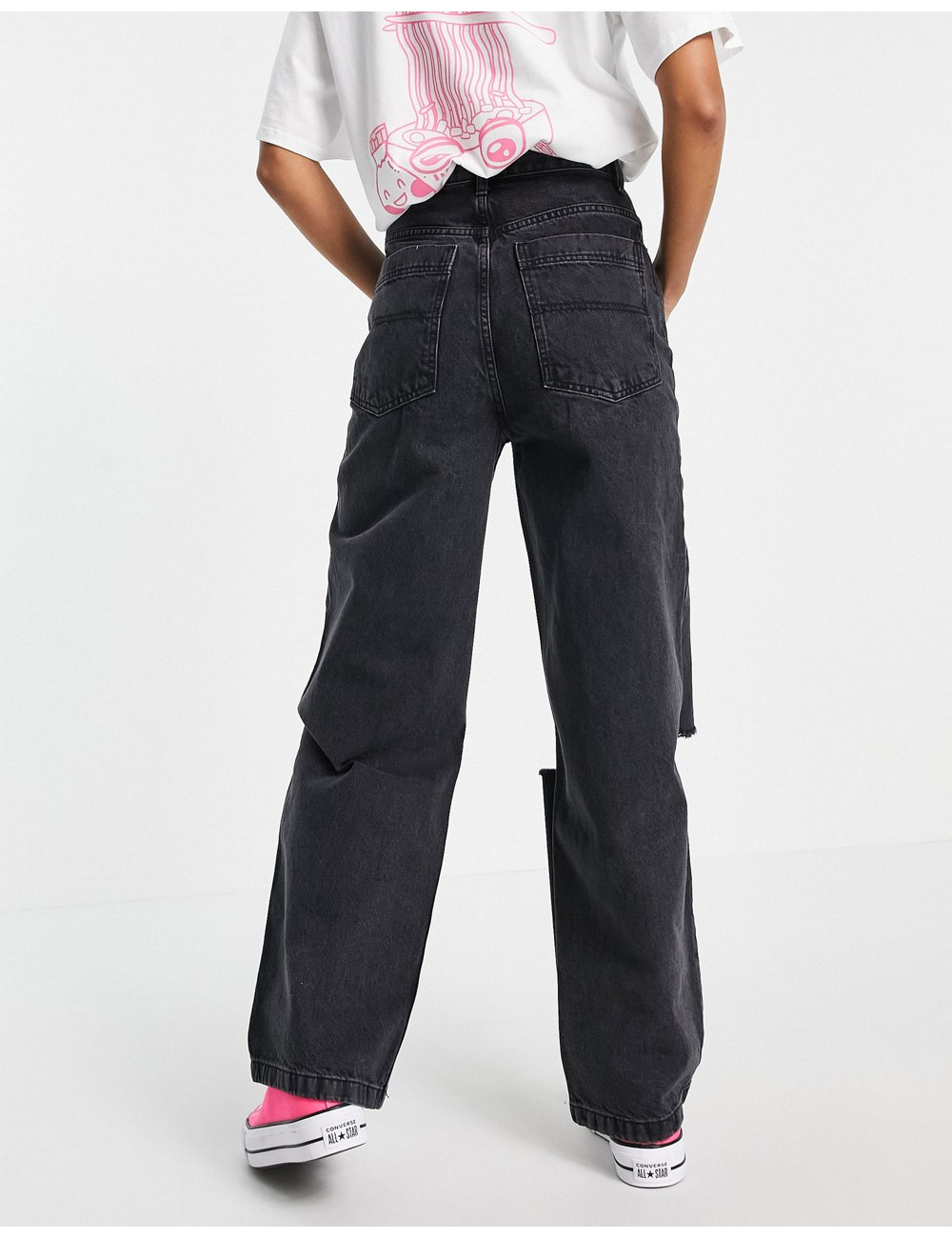 Topshop Baggy jean with...