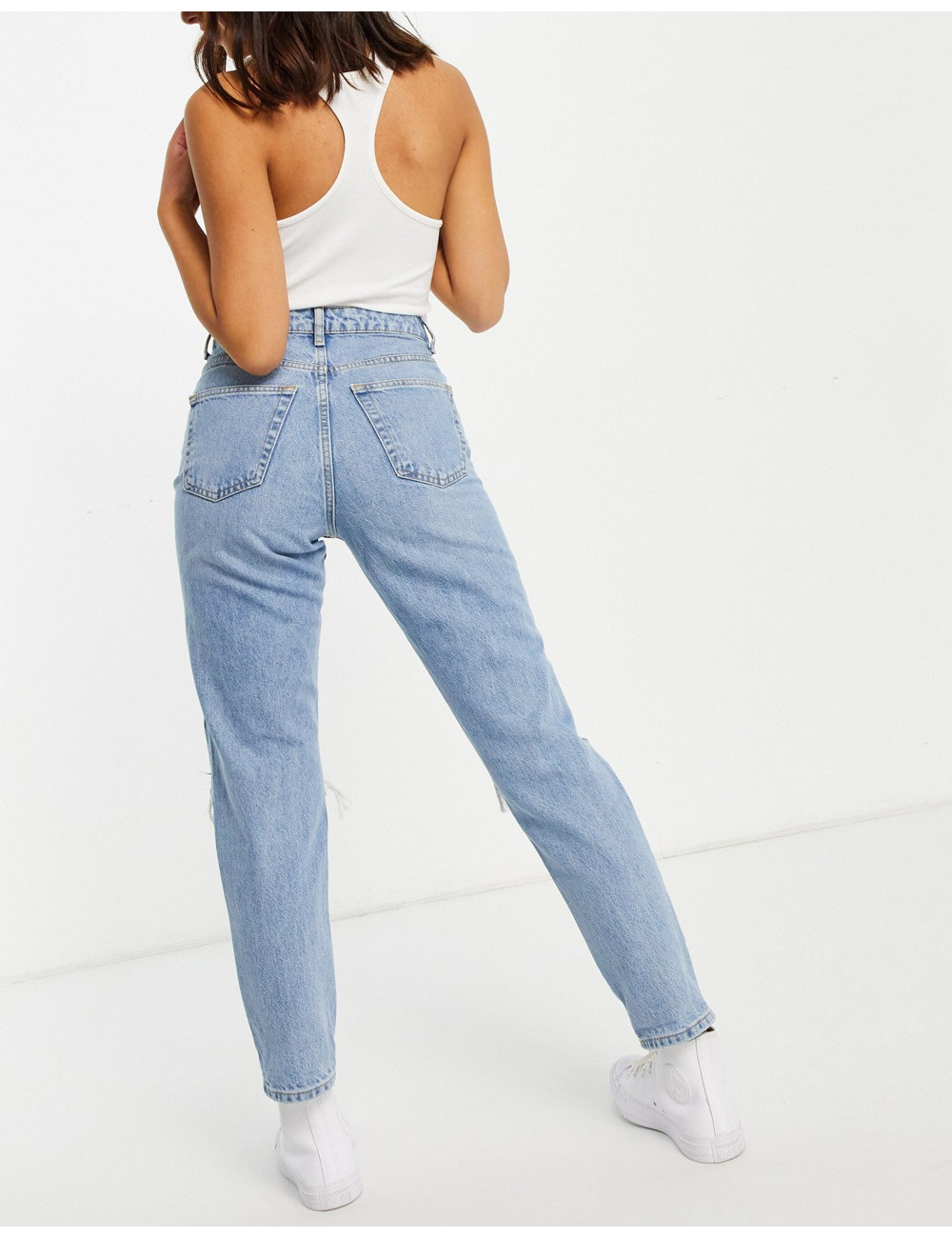 Topshop Mom jean with rips...