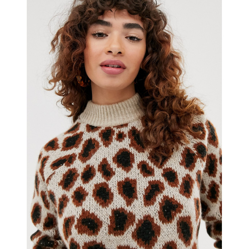 Only leopard print jumper