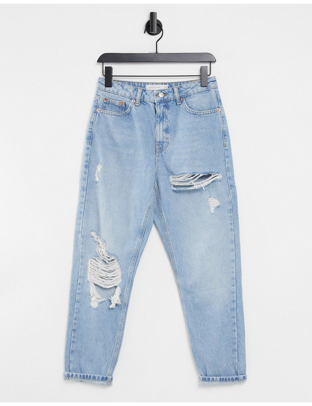 Topshop ripped mom jeans in...