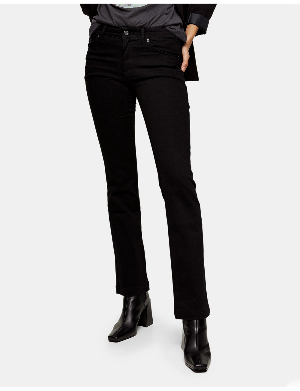 Topshop bootcut jeans in black