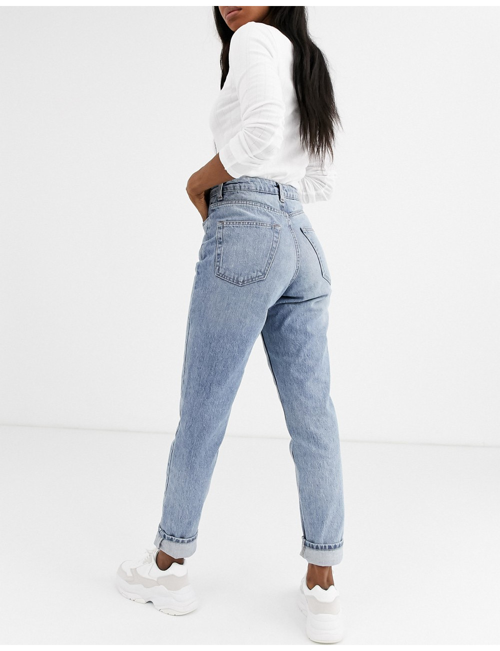 Topshop mom jeans in bleach...