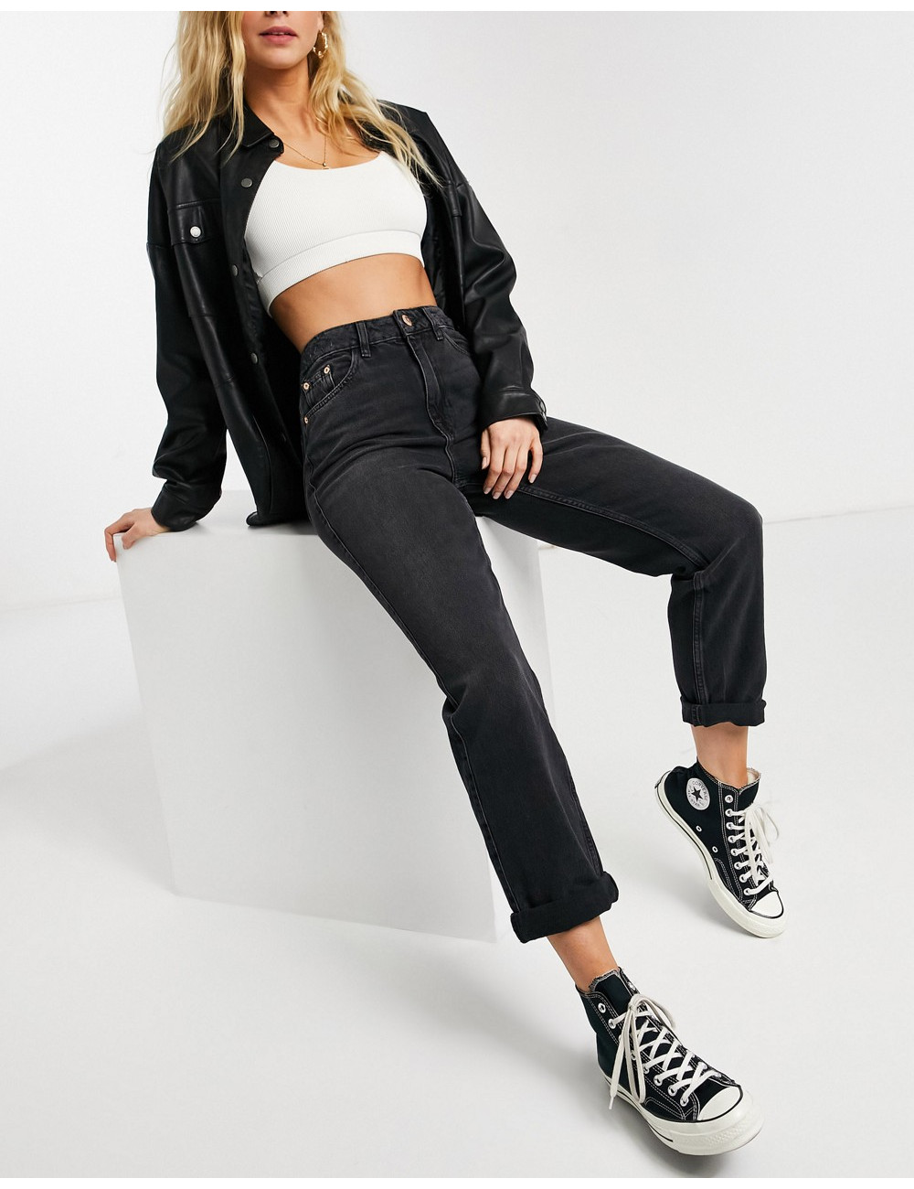 River Island mom jeans in...