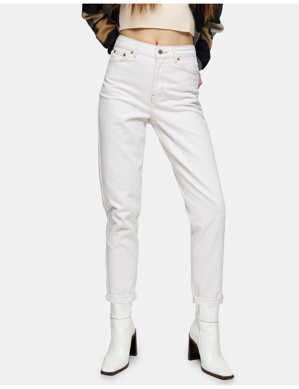 Topshop Mom jeans in off-white