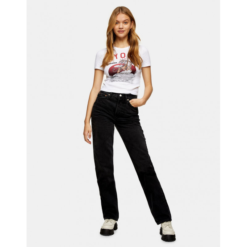 Topshop dad jeans in washed...