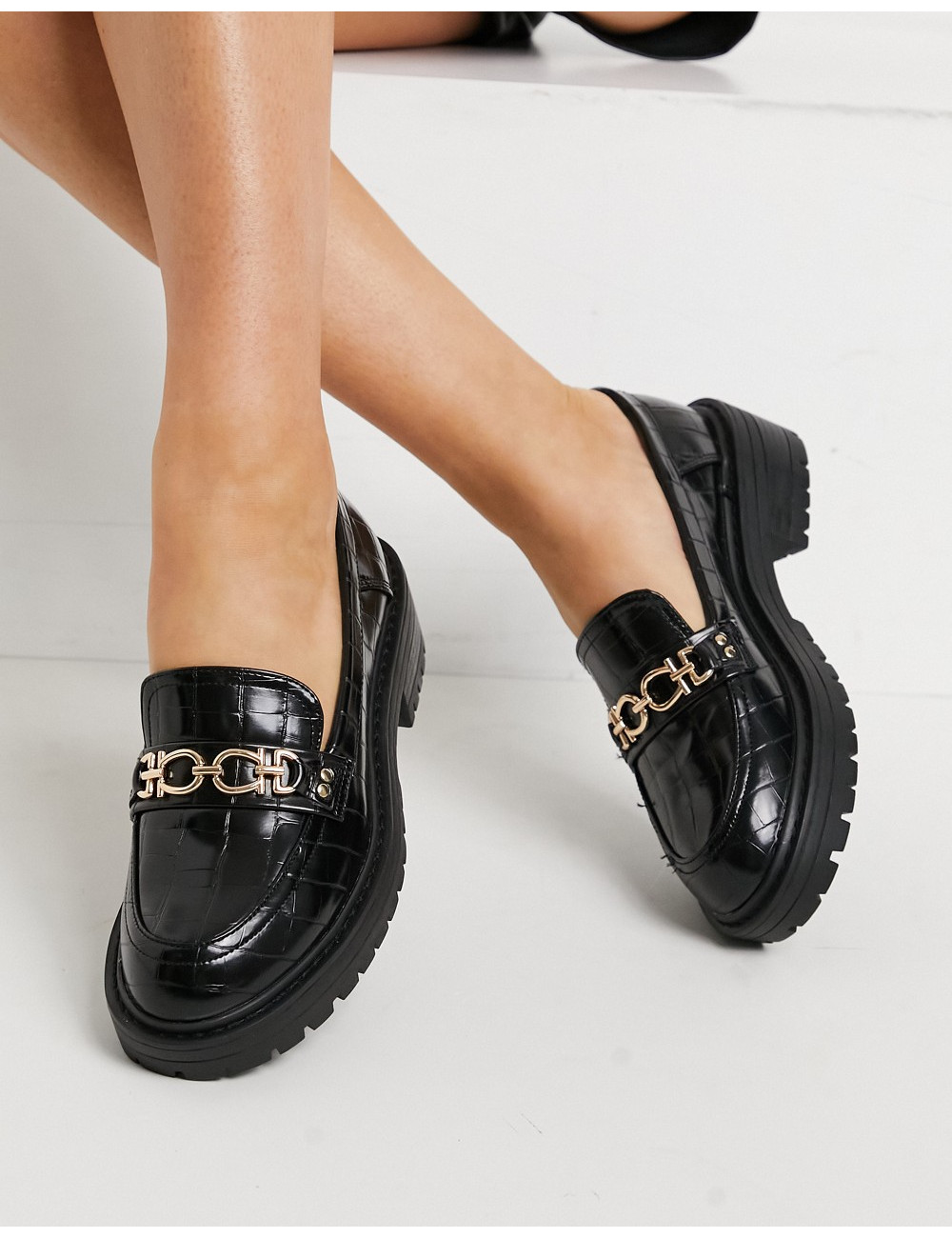 Topshop Luka loafers in black
