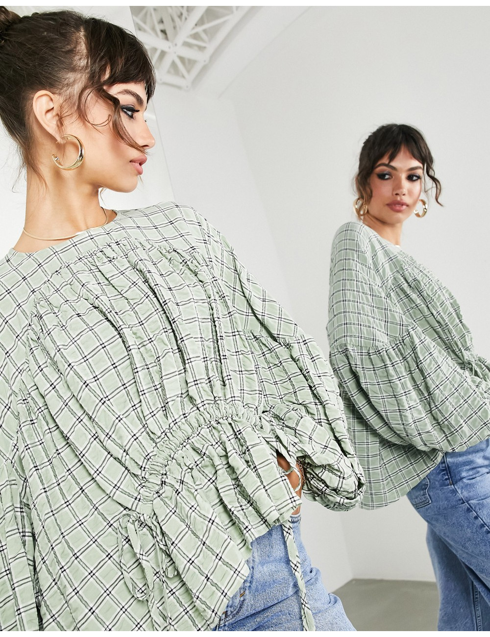 ASOS EDITION smock top with...