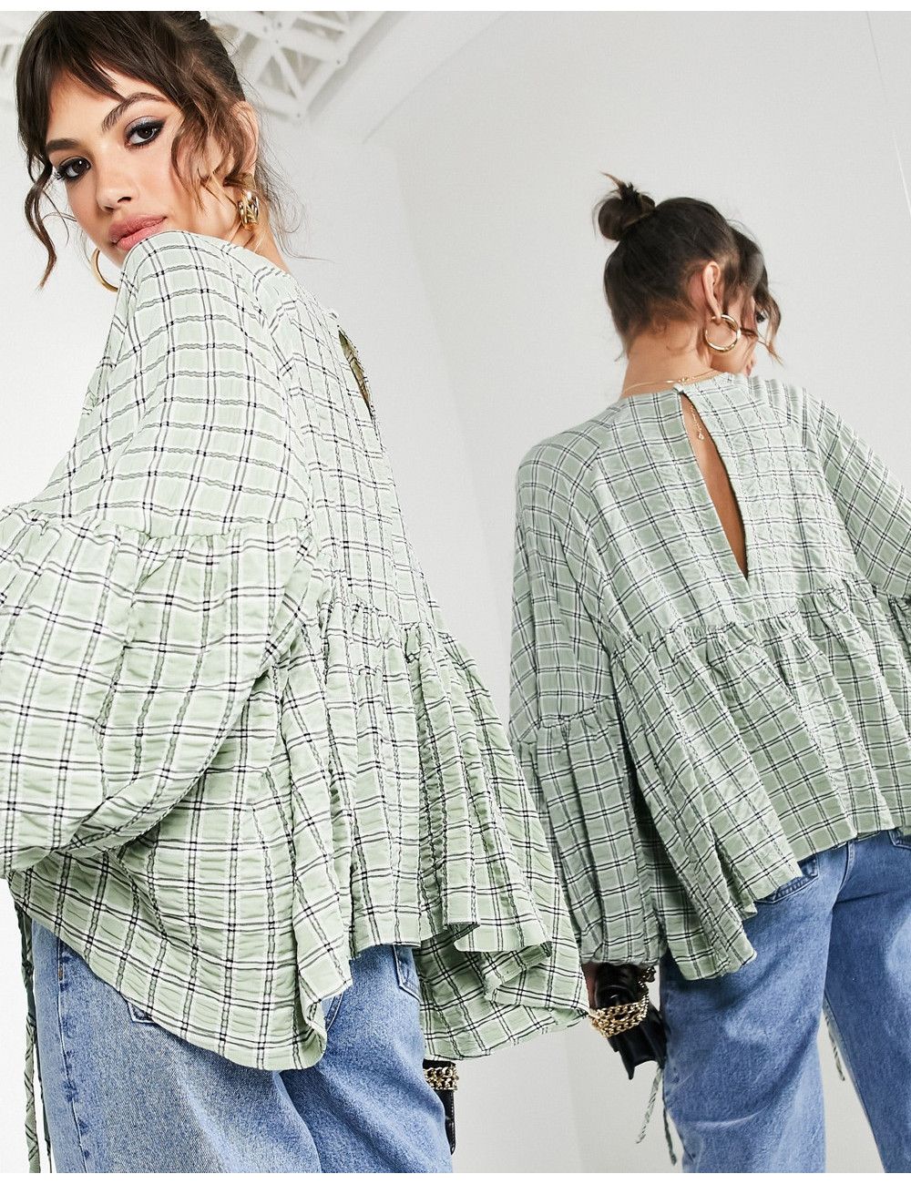 ASOS EDITION smock top with...