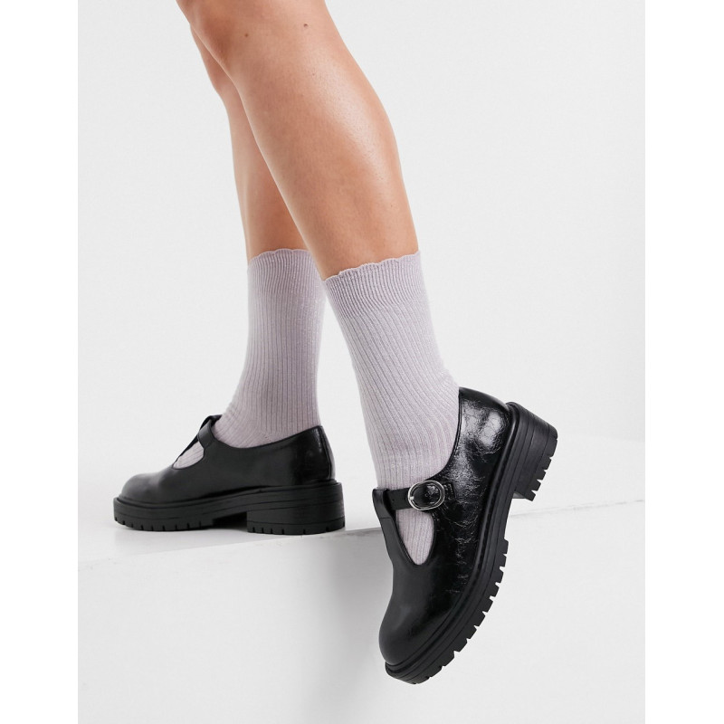 Topshop t-bar shoes in black