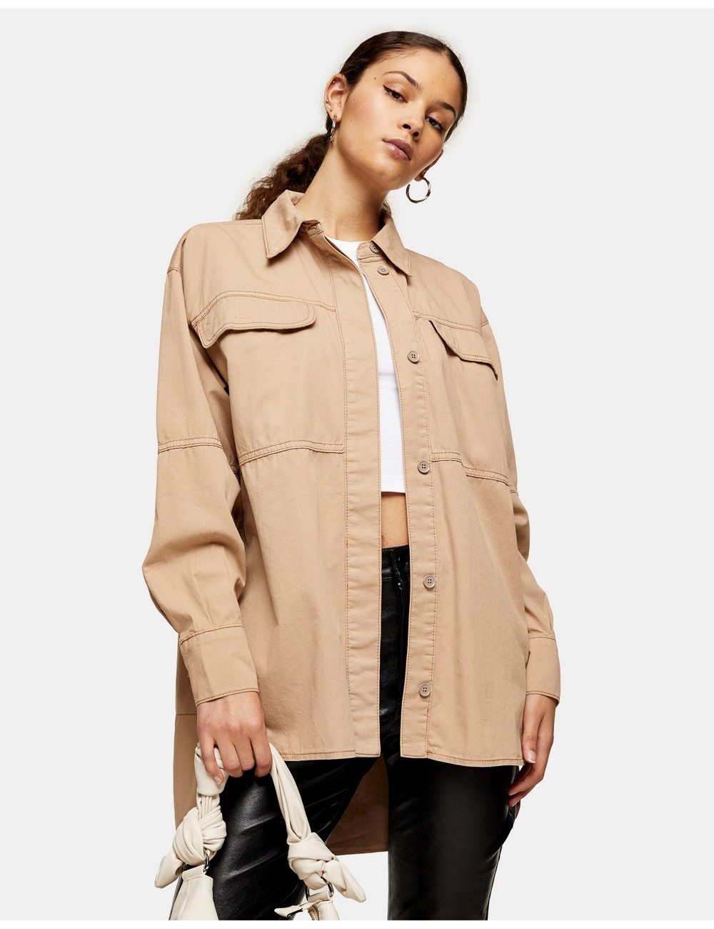 Topshop casual shirt in camel