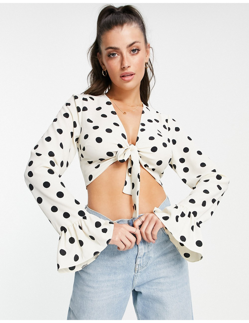 ASOS DESIGN plunge top with...