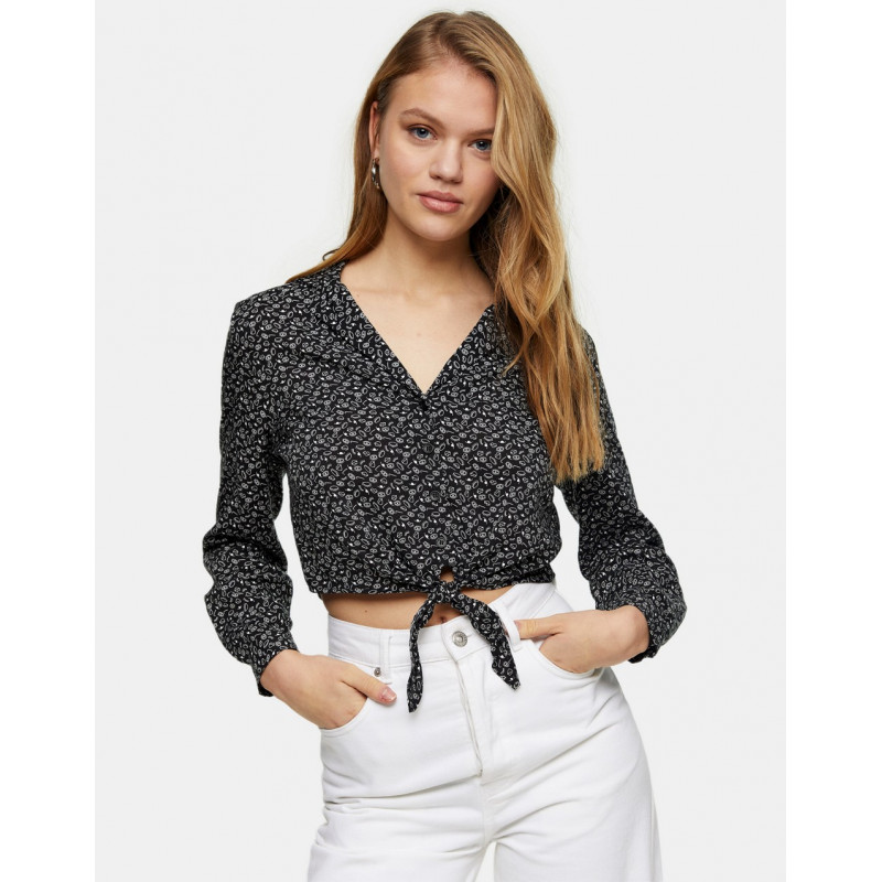 Topshop tie front cropped...