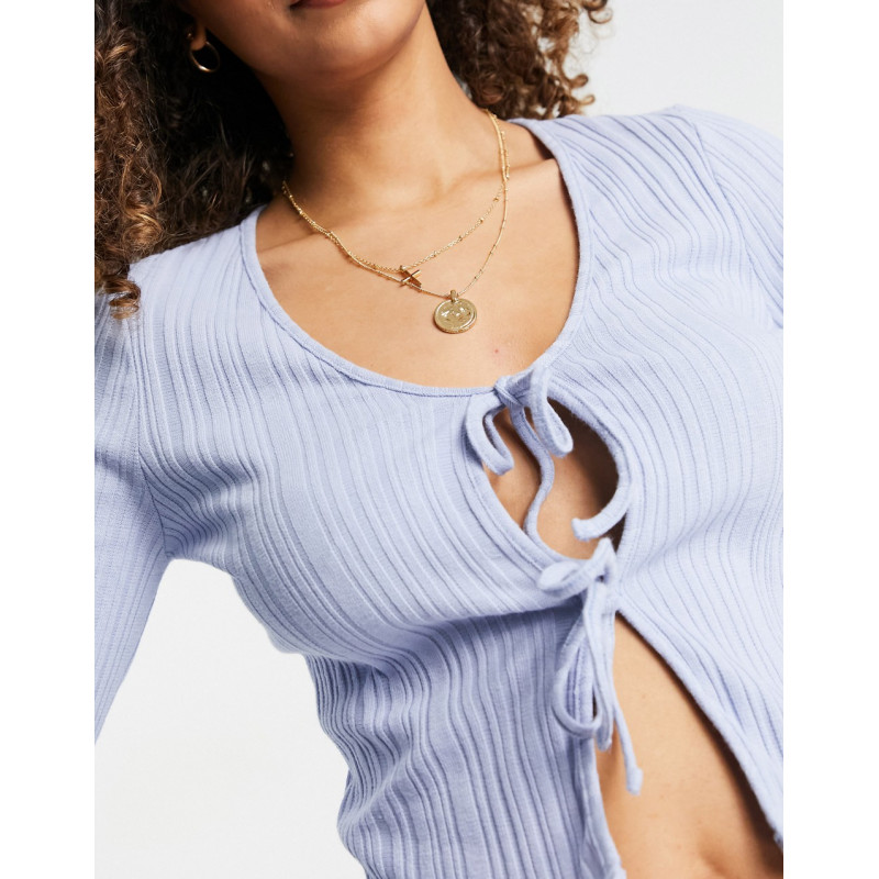 ASOS DESIGN top in rib with...