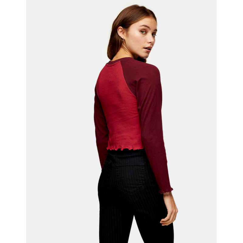 Topshop varsity t-shirt in red