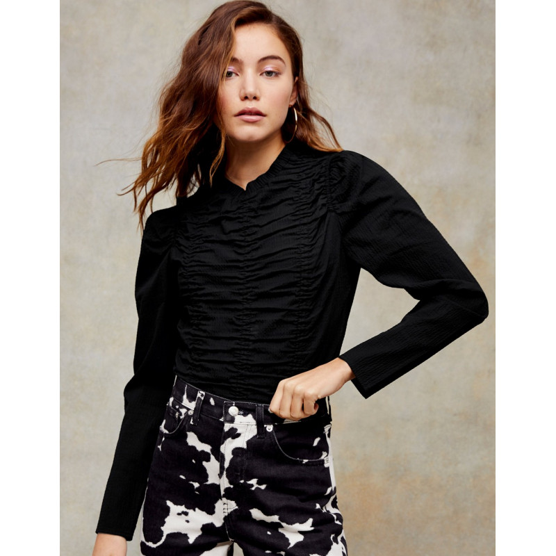Topshop long sleeve ruched...