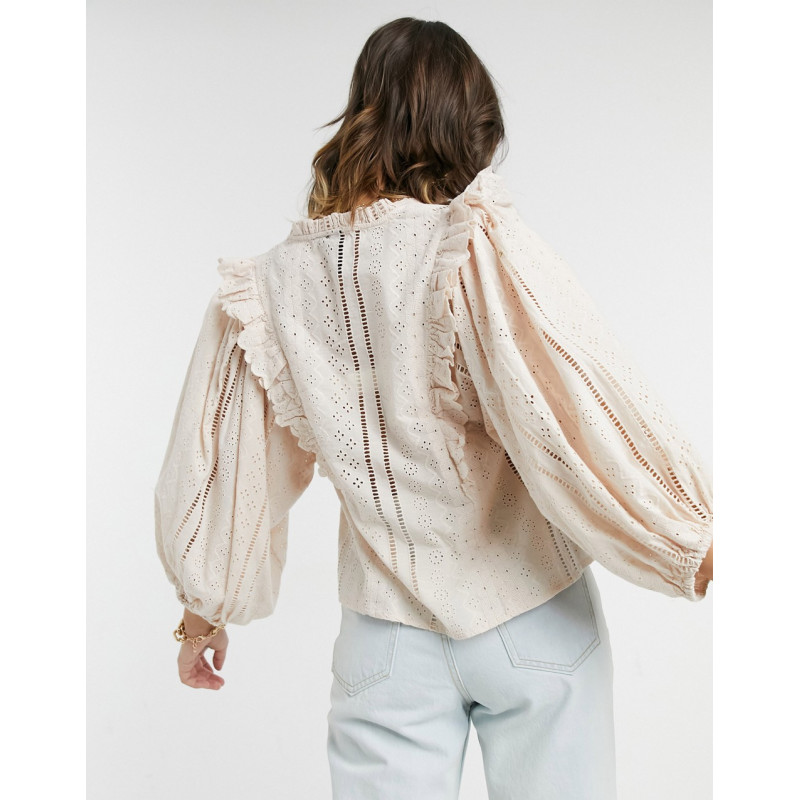 Y.A.S broderie blouse with...