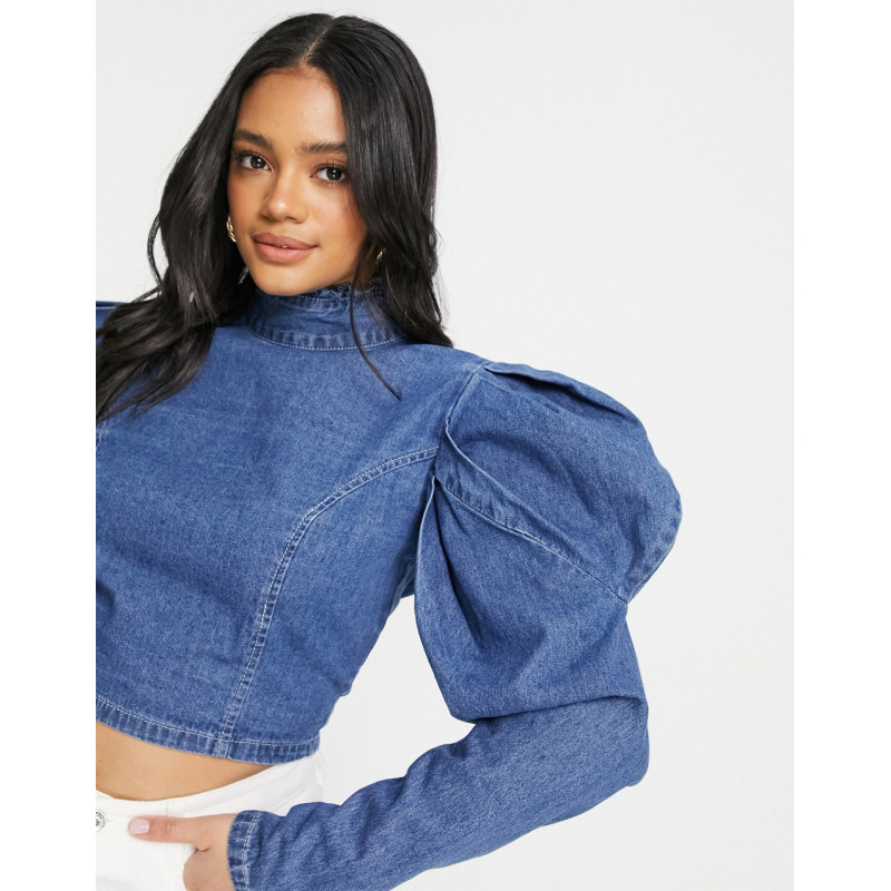 Missguided denim top with...
