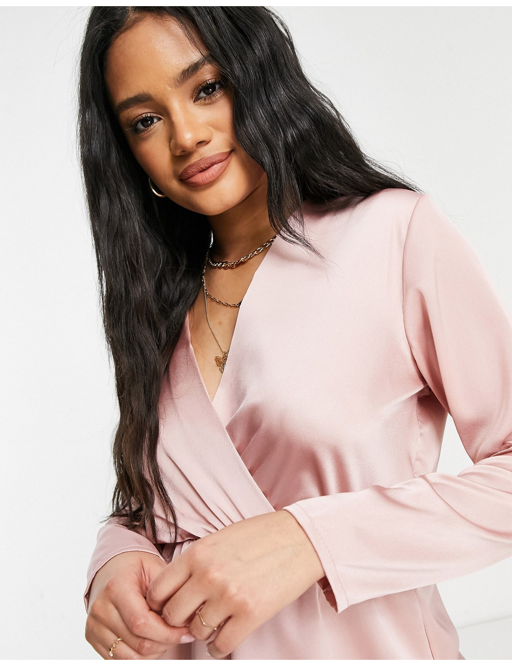 Femme Luxe satin blouse in...