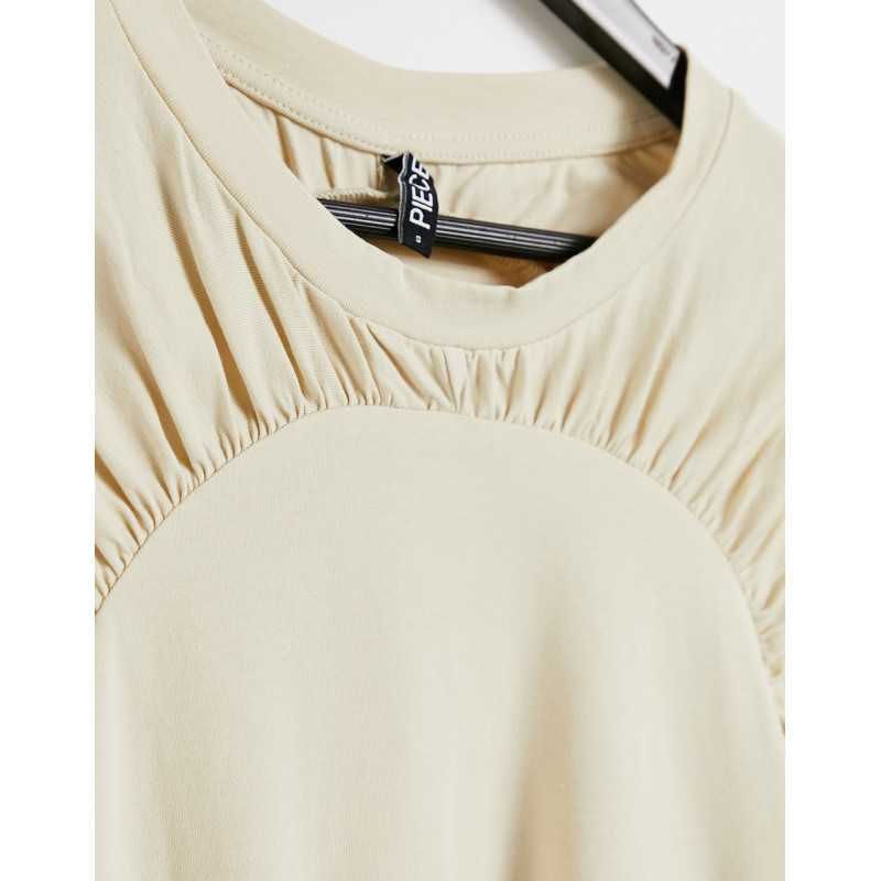 Pieces ruched front top in...