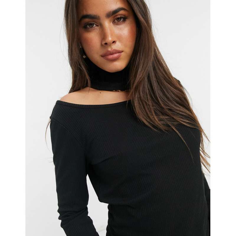 Vila high neck top with cut...