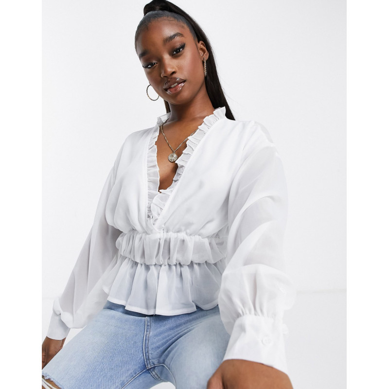 Missguided peplum top with...