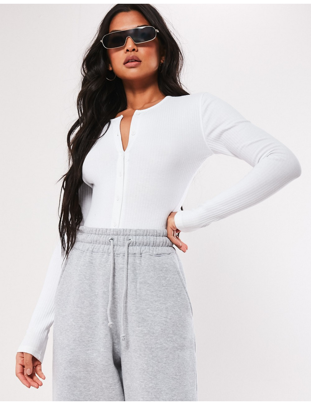 Missguided ribbed button...