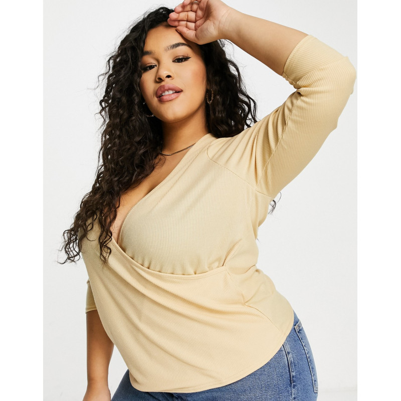 Yours ballet wrap top in nude