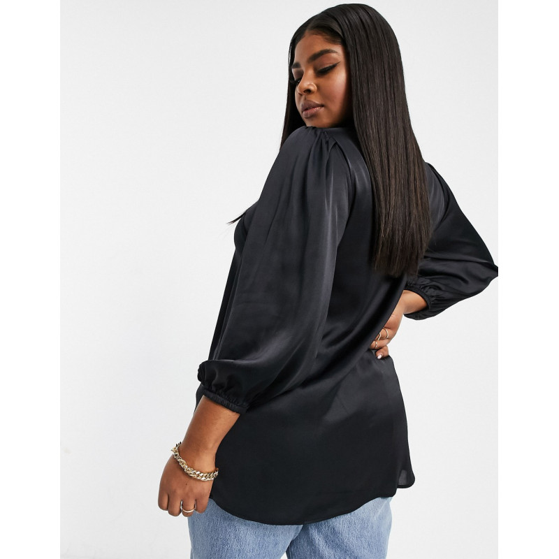 Yours satin blouse in black