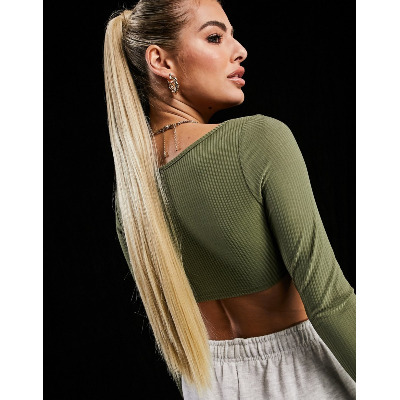 ASYOU rib crop top with...