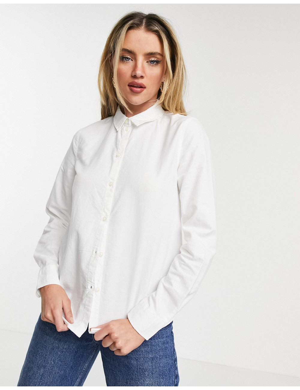 Pieces oxford shirt in white