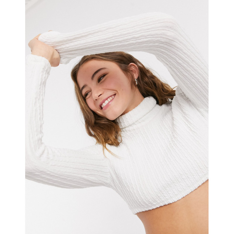 Bershka cable knit cropped...