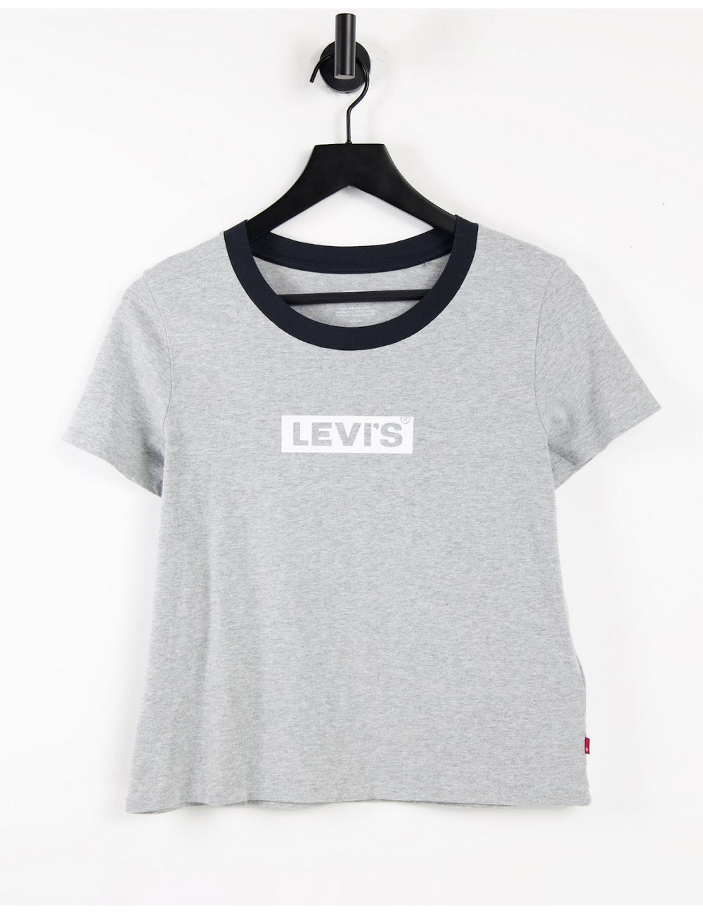 Levi's logo ringer tee in grey