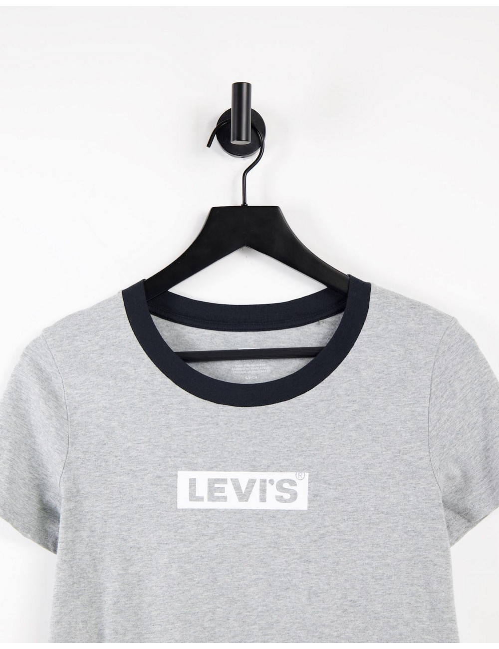 Levi's logo ringer tee in grey
