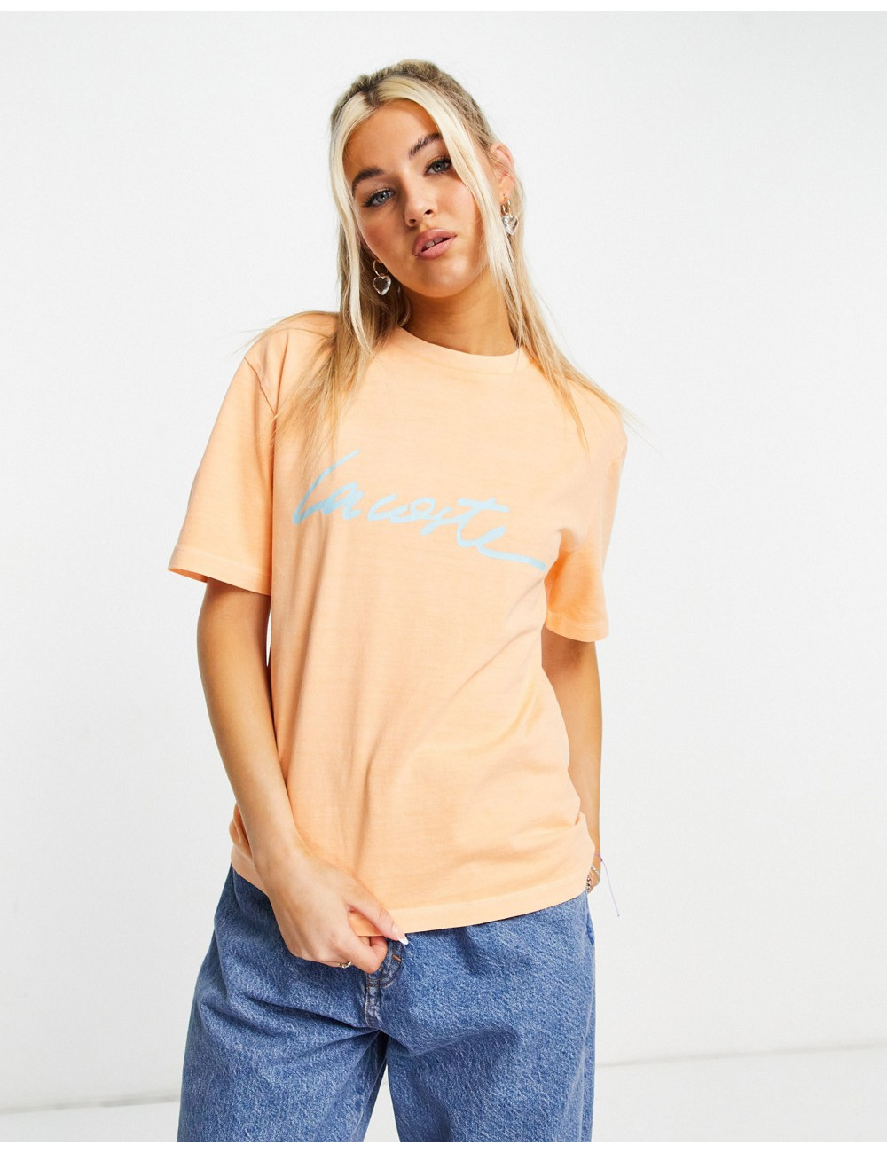 Lacoste logo t-shirt in peach