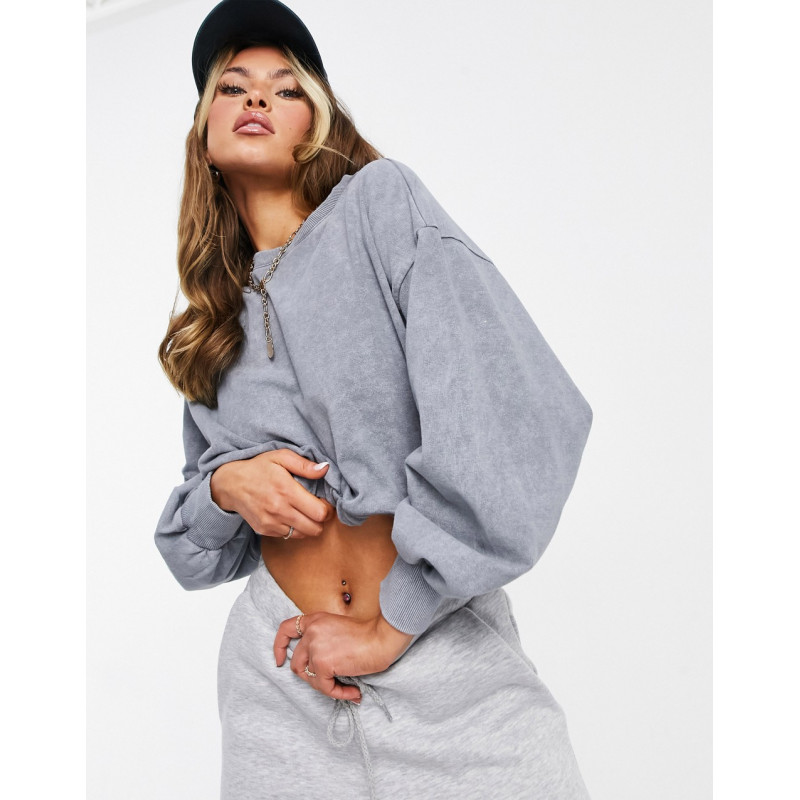 ASYOU cropped sweat in grey