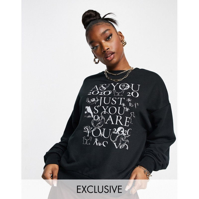 ASYOU text graphic sweat in...
