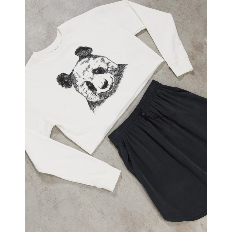 Topshop panda motif cropped...