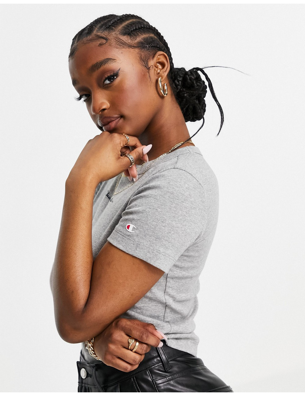 Champion ribbed crop top in...