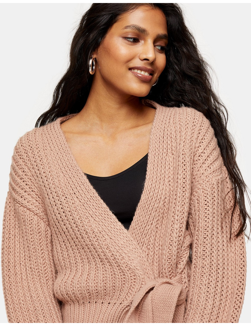 Topshop knitted tie wrap cardi