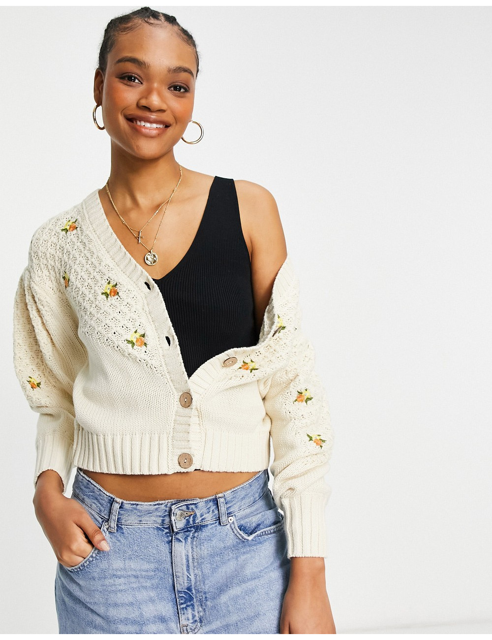 Y.A.S knitted cardigan with...