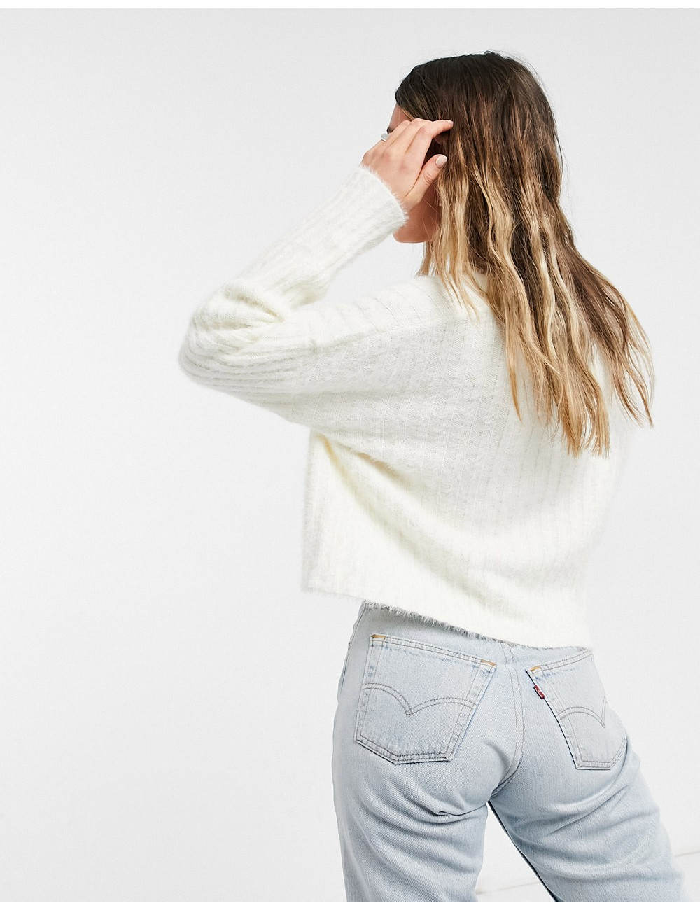 New Look fluffy knit ribbed...