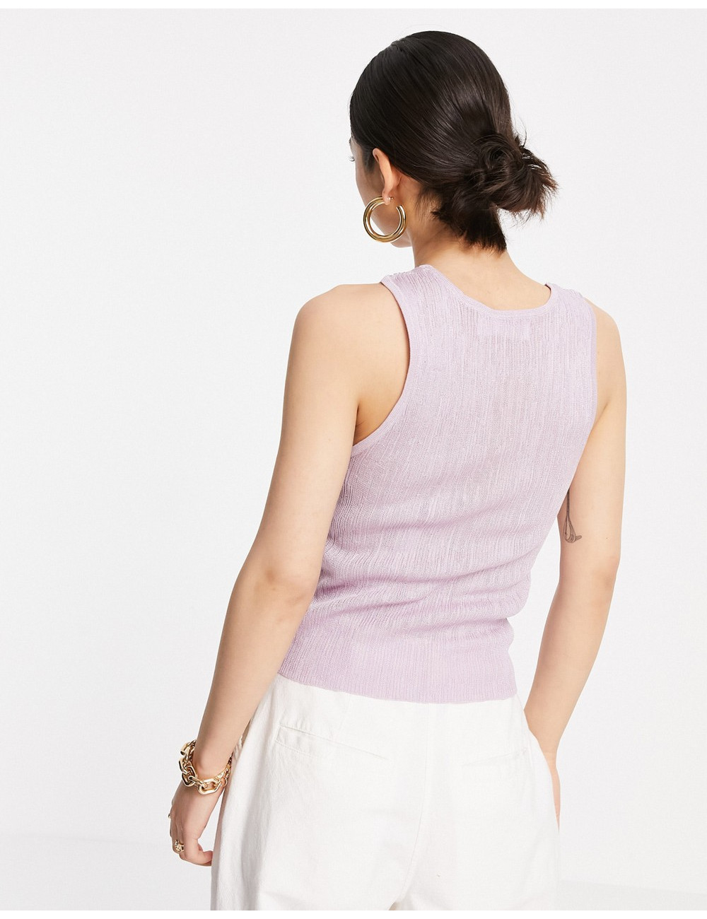 Mango knitted vest in lilac