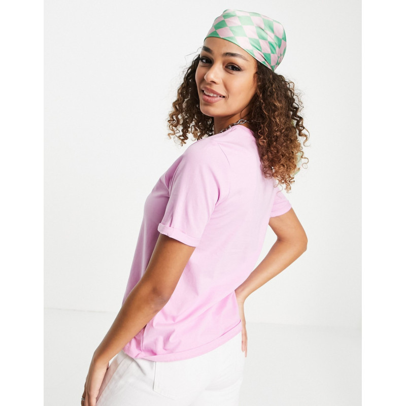 Pieces cotton t-shirt in pink