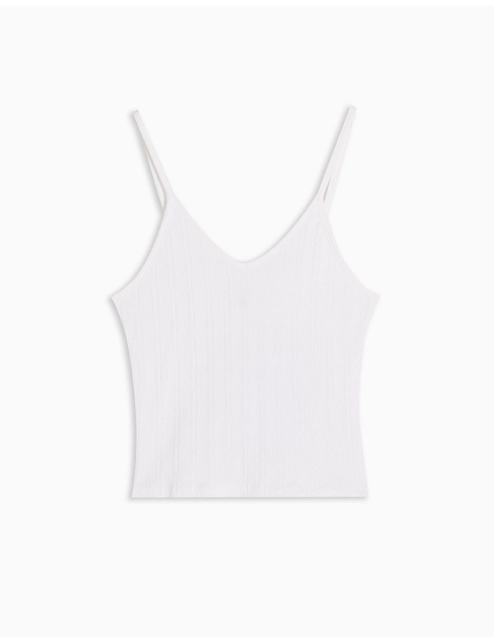 Topshop ribbed cami in white
