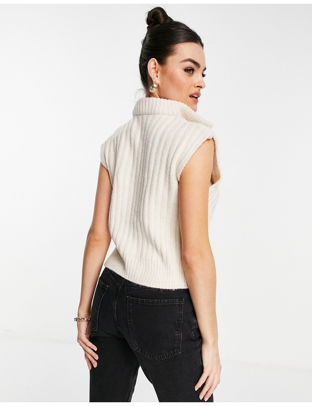 Mango zip top cable knit...