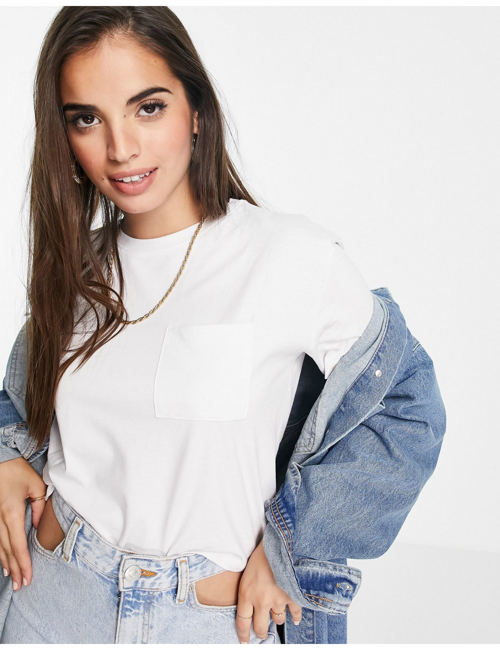 New Look boxy tee in white