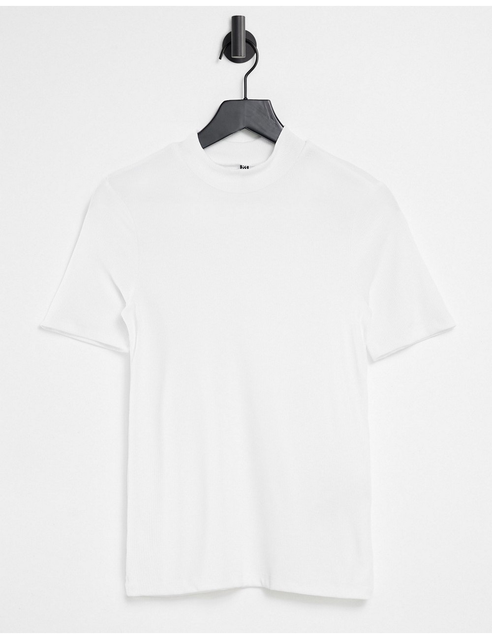 Pieces ribbed t-shirt with...